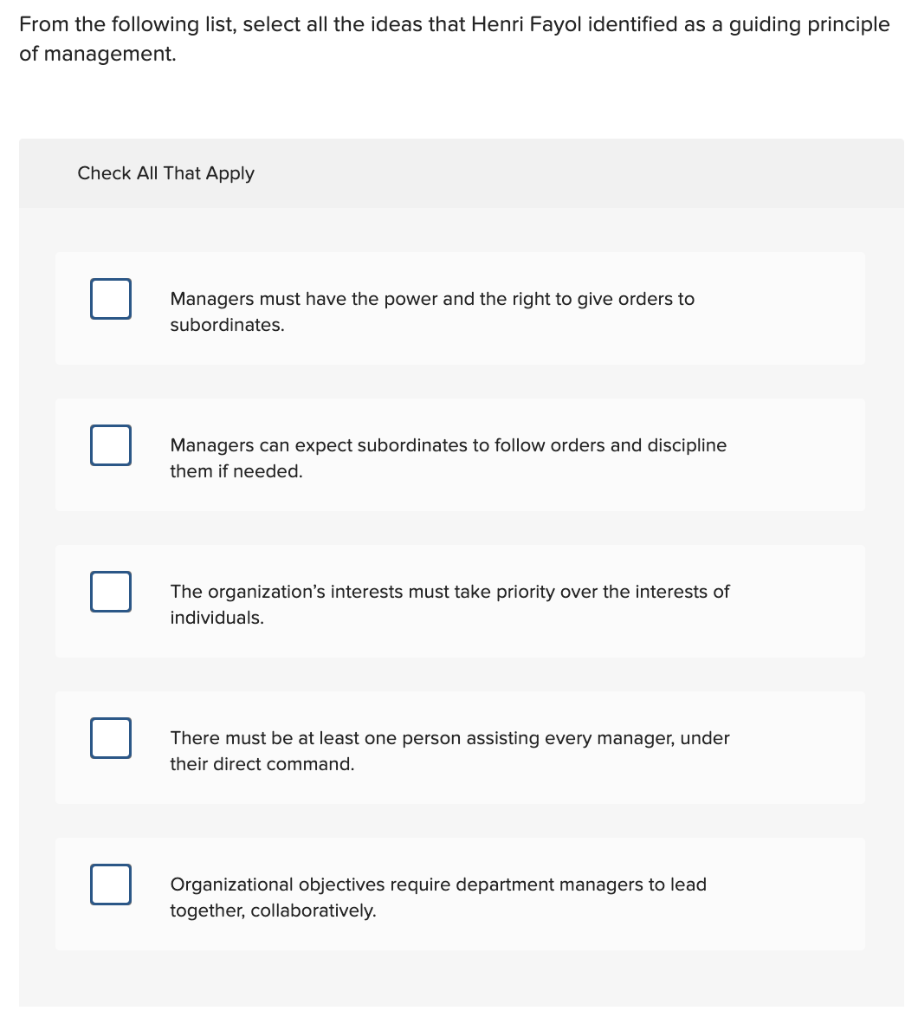 From the following list, select all the ideas