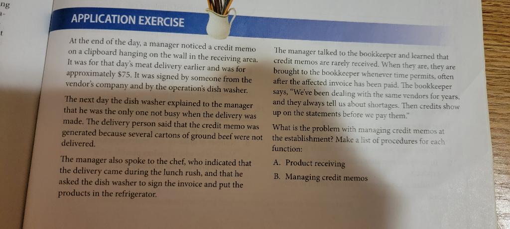 ng t APPLICATION EXERCISE At the end of the day,