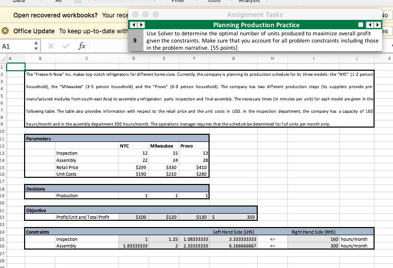 Use solver Excel, Please show the cells and more