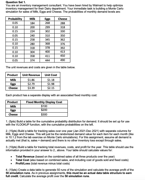 please show excel formulas with all work given