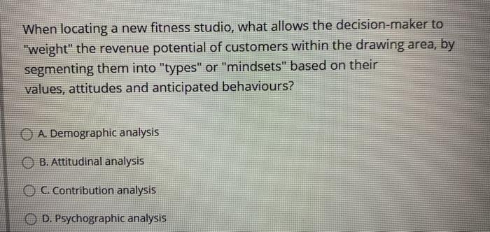 When locating a new fitness studio, what allows
