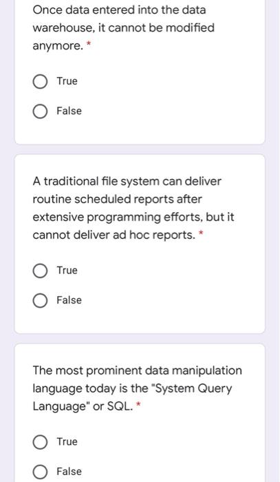 Once data entered into the data warehouse, it