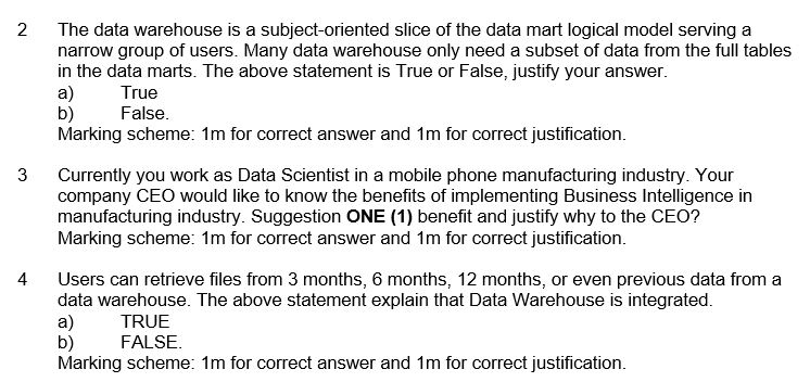 Answer the questions please with justifications!