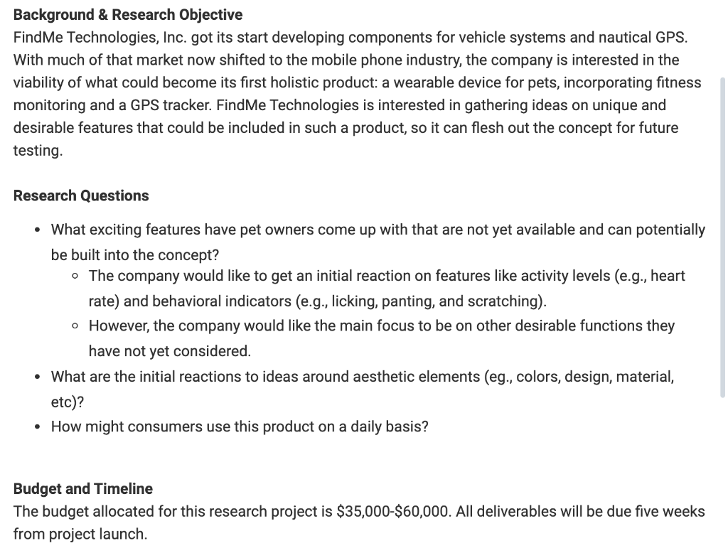 Background & Research Objective Find Me