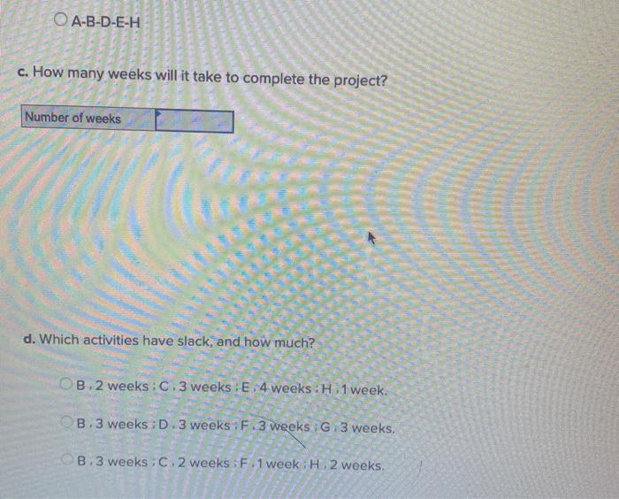 Schedule the following activities using CPM: