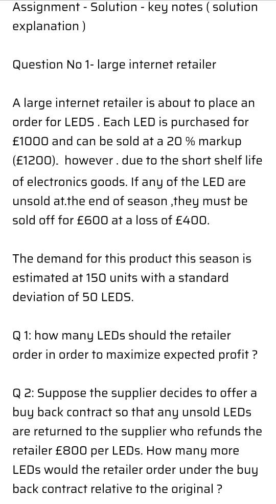 Note: I want the question to be solved in excel