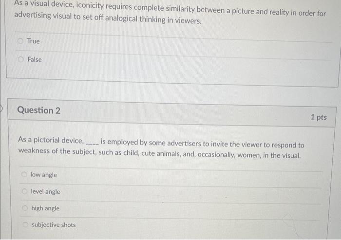 As a visual device, iconicity requires complete