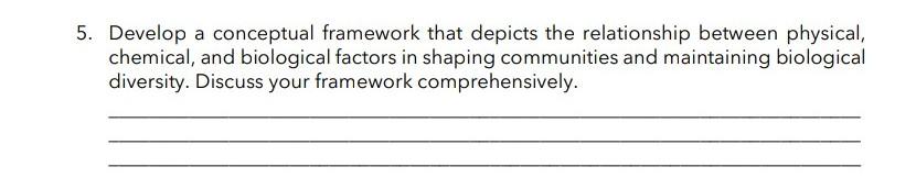 5th 5. Develop a conceptual framework that