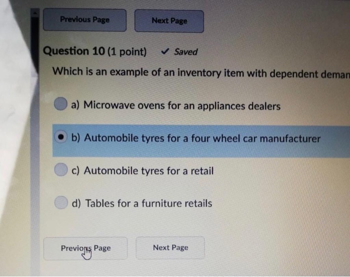 Previous Page Next Page Question 10 (1 point)