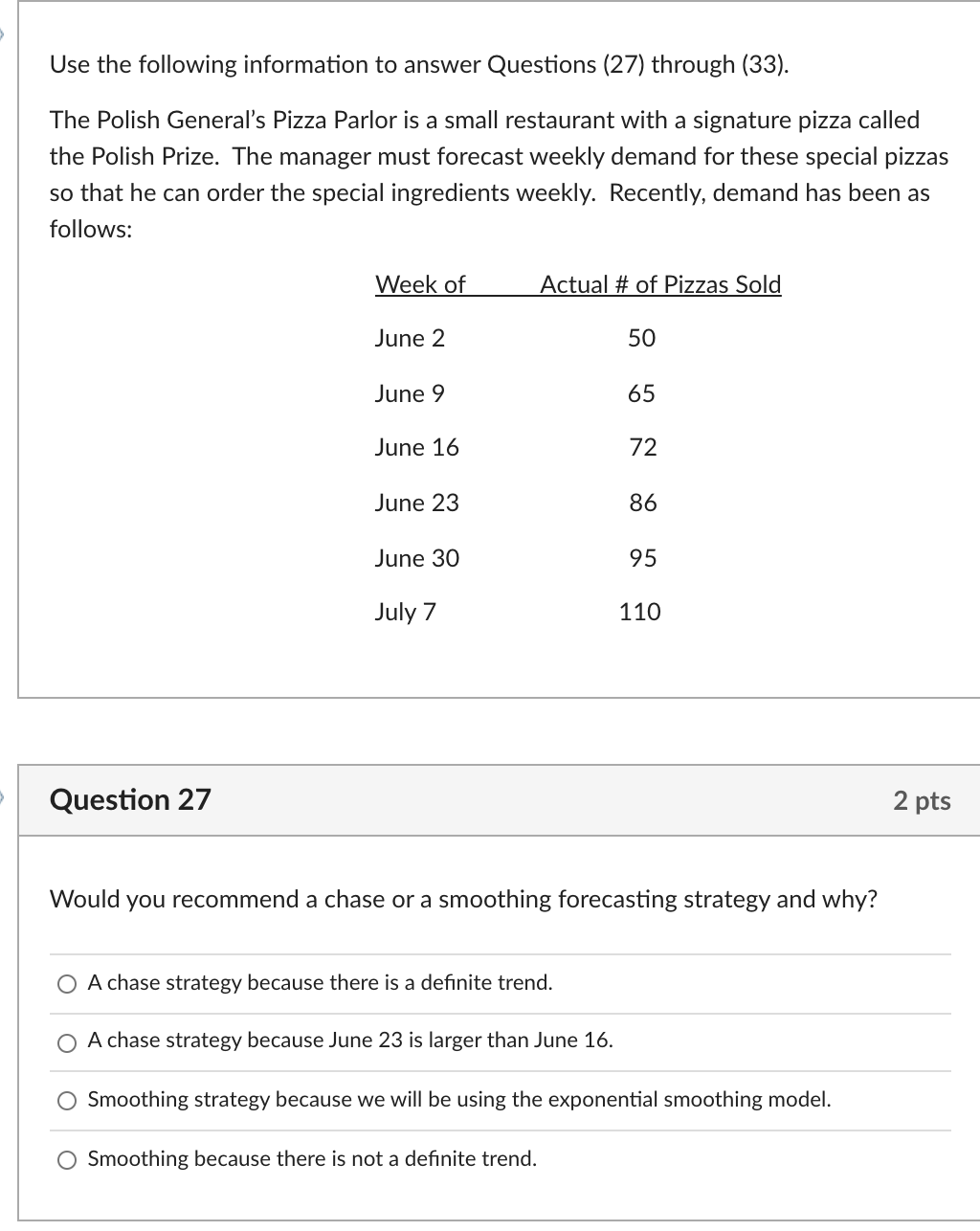 Use the following information to answer Questions