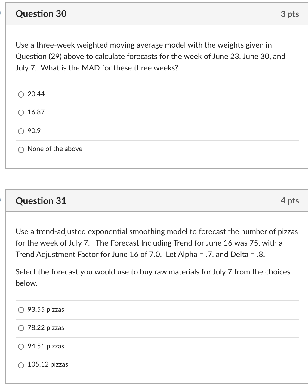 Use the following information to answer Questions