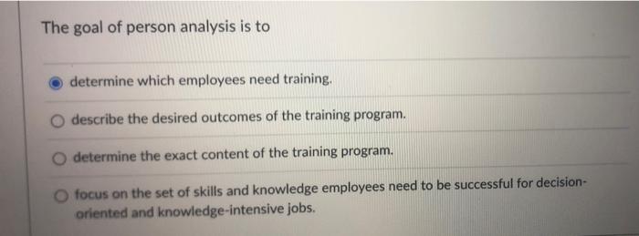 The goal of person analysis is to determine which