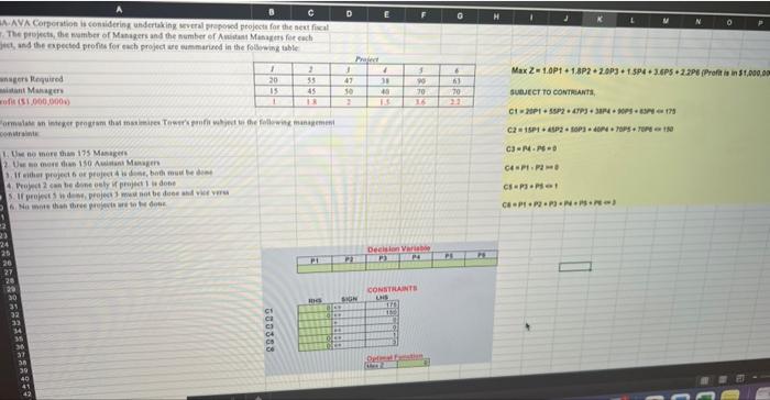 need help figuring out formula for constraints.