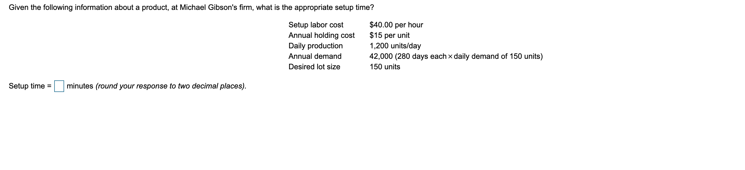 Given the following information about a product,