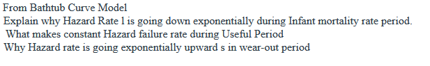 From Bathtub Curve Model Explain why Hazard Rate