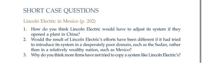 LINCOLN ELECTRIC IN MEXICO Employees in countries