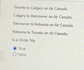 Toronto to Calgary on Air Canada. Calgary to