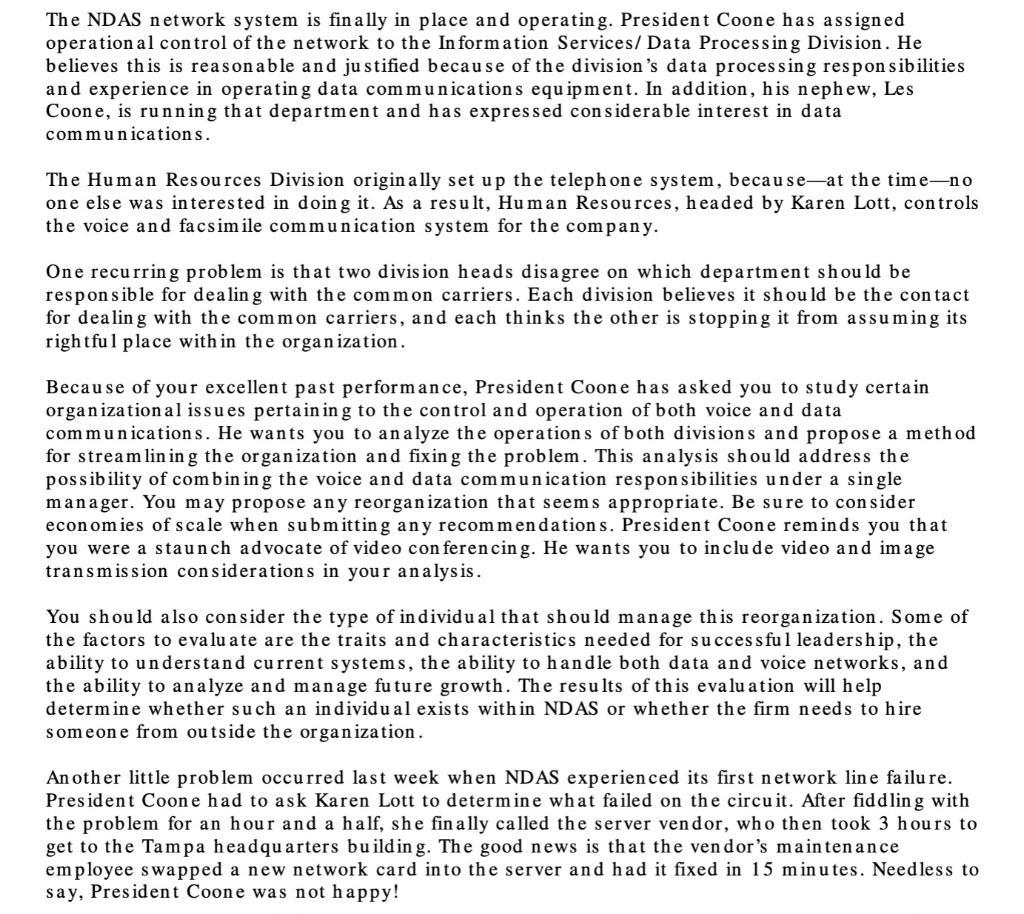 The NDAS network system is finally in place and