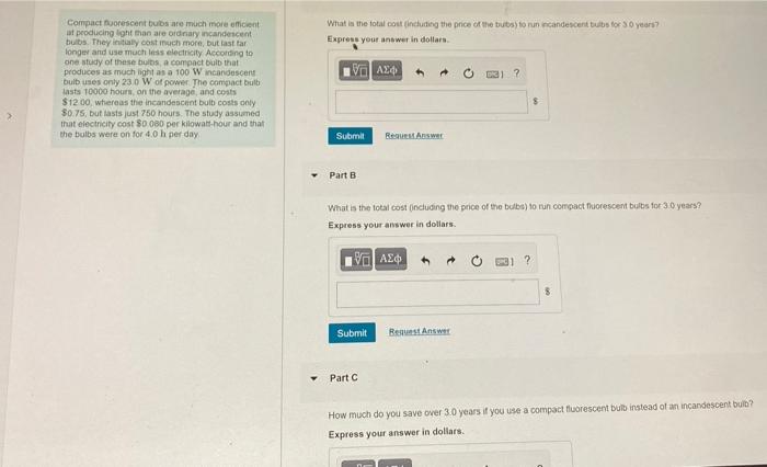 part a,b,c Part A,B,C Part B What is the total