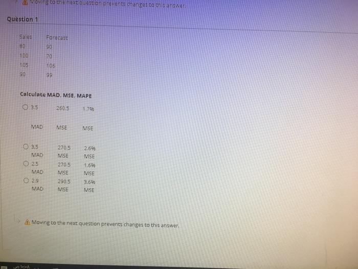 Moviris to the next question prevents changes to