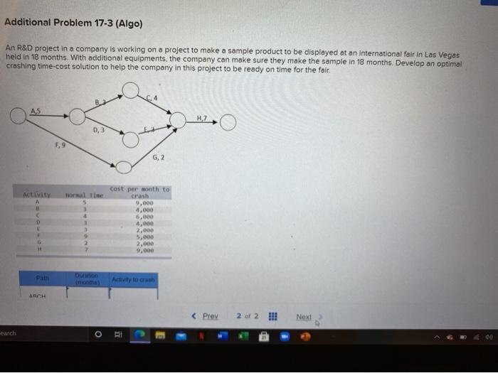 I need help please Additional Problem 17-3 (Algo)