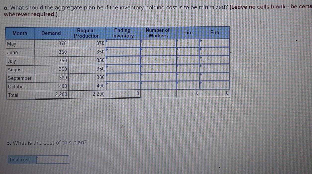 4 Problem 13-4 (Algo) The current aggregate