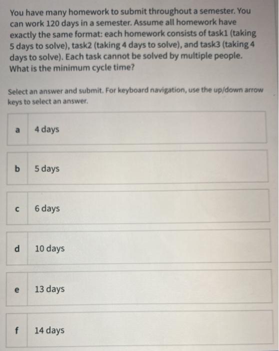 You have many homework to submit throughout a