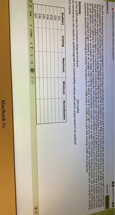 Moving to another question will save this