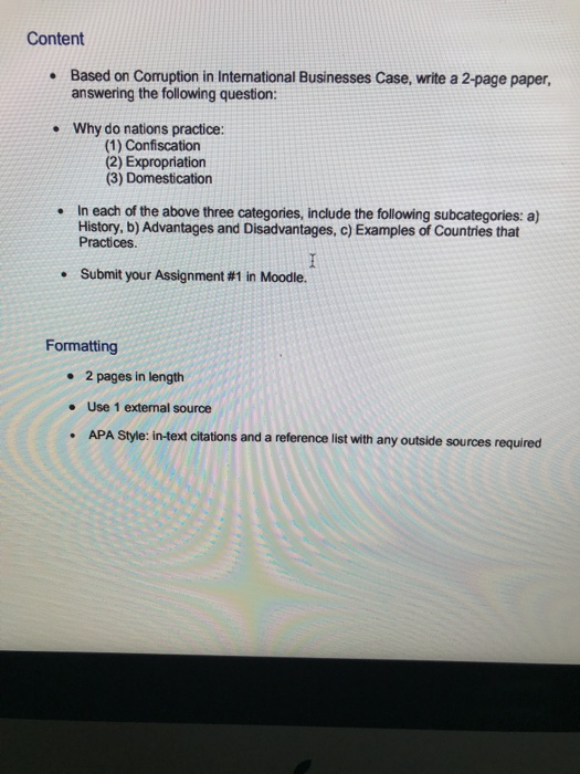 Content Based on Corruption in International