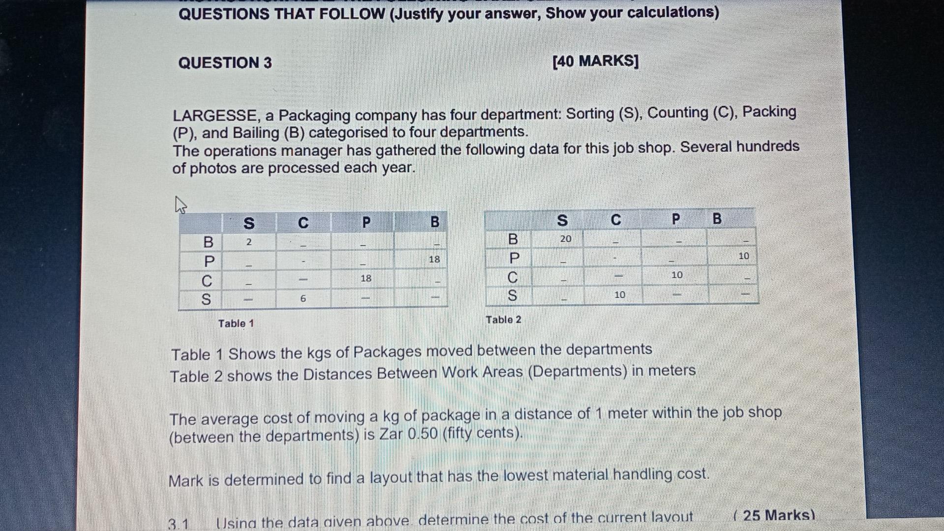 QUESTIONS THAT FOLLOW (Justify your answer, Show