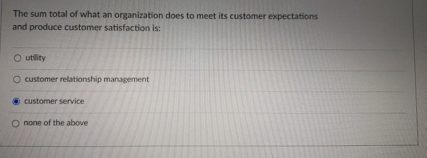 The sum total of what an organization does to