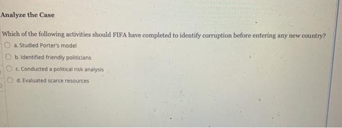 Analyze the Case Which of the following