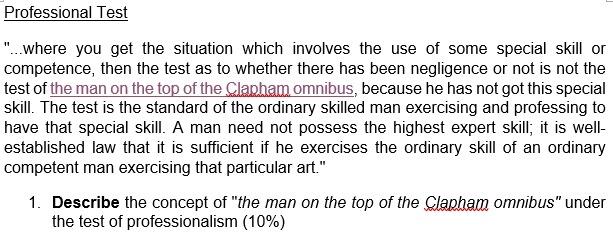 Professional Test "...where you get the situation
