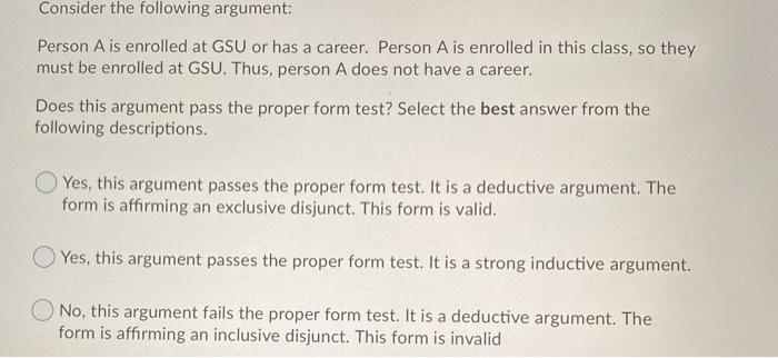 Consider the following argument: The composition