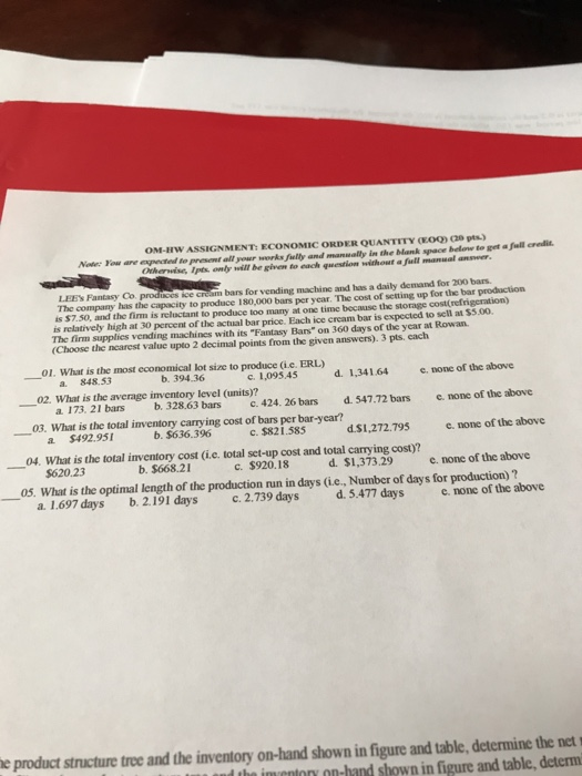 Please Answer #1-5 with equations shown. Please