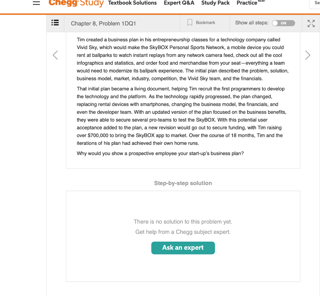 Chapter 8, Problem 1DQ1 Bookmark Show all steps: