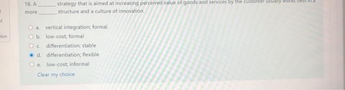 18. A more strategy that is aimed at increasing