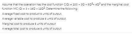 Assume that the operation has the cost function