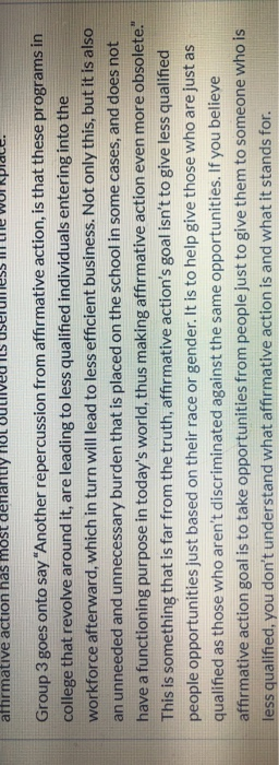 This is a class debate. this is the "attack" and