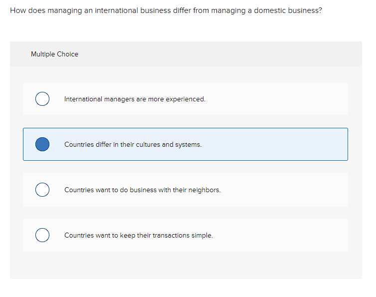 How does managing an international business