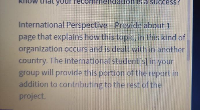 i am doing a group project in the course human