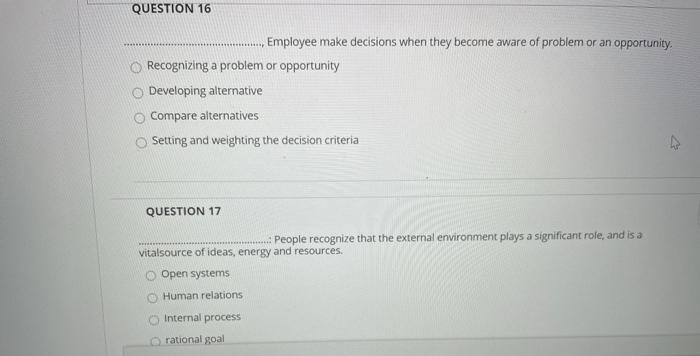 fast fast without explain QUESTION 16 Employee