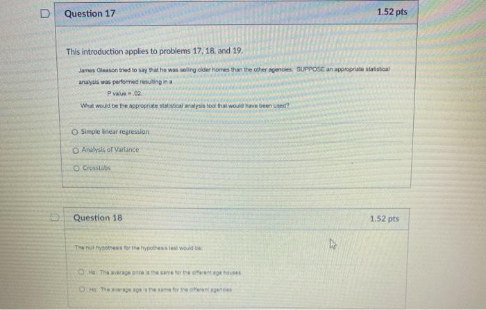 Question 17 1.52 pts This introduction applies to