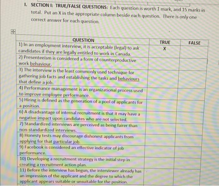 true or false , please answer all the questions