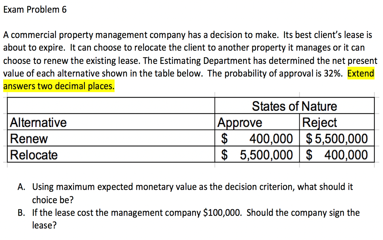 A commercial property management company has a