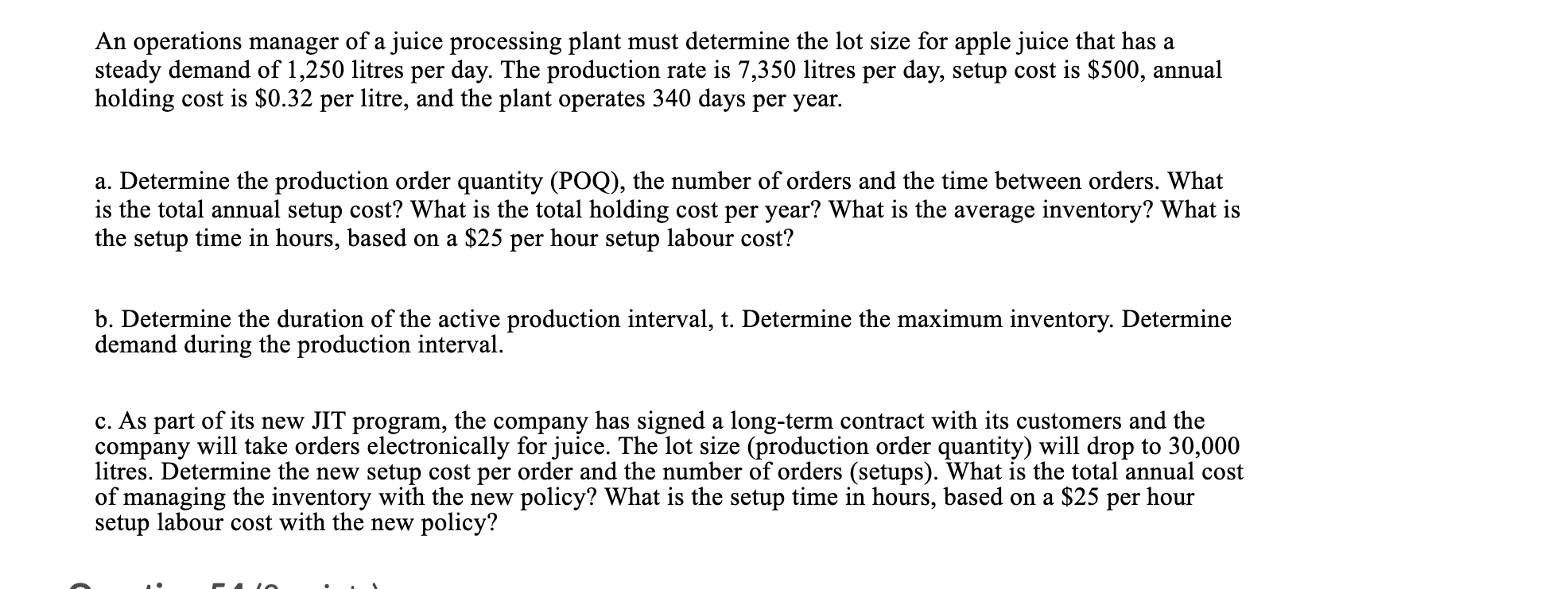 An operations manager of a juice processing plant