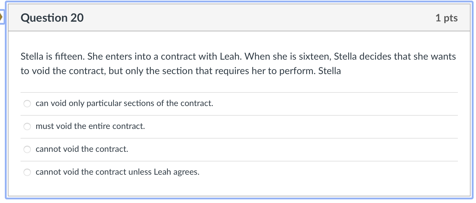 Stella is fifteen. She enters into a contract