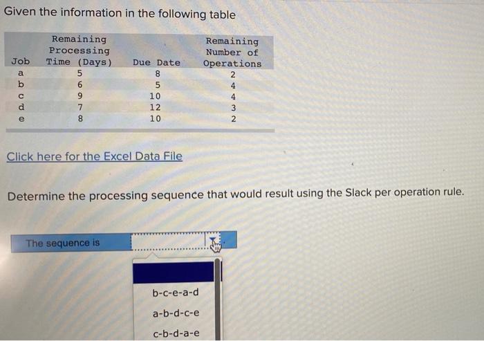 Given the information in the following table