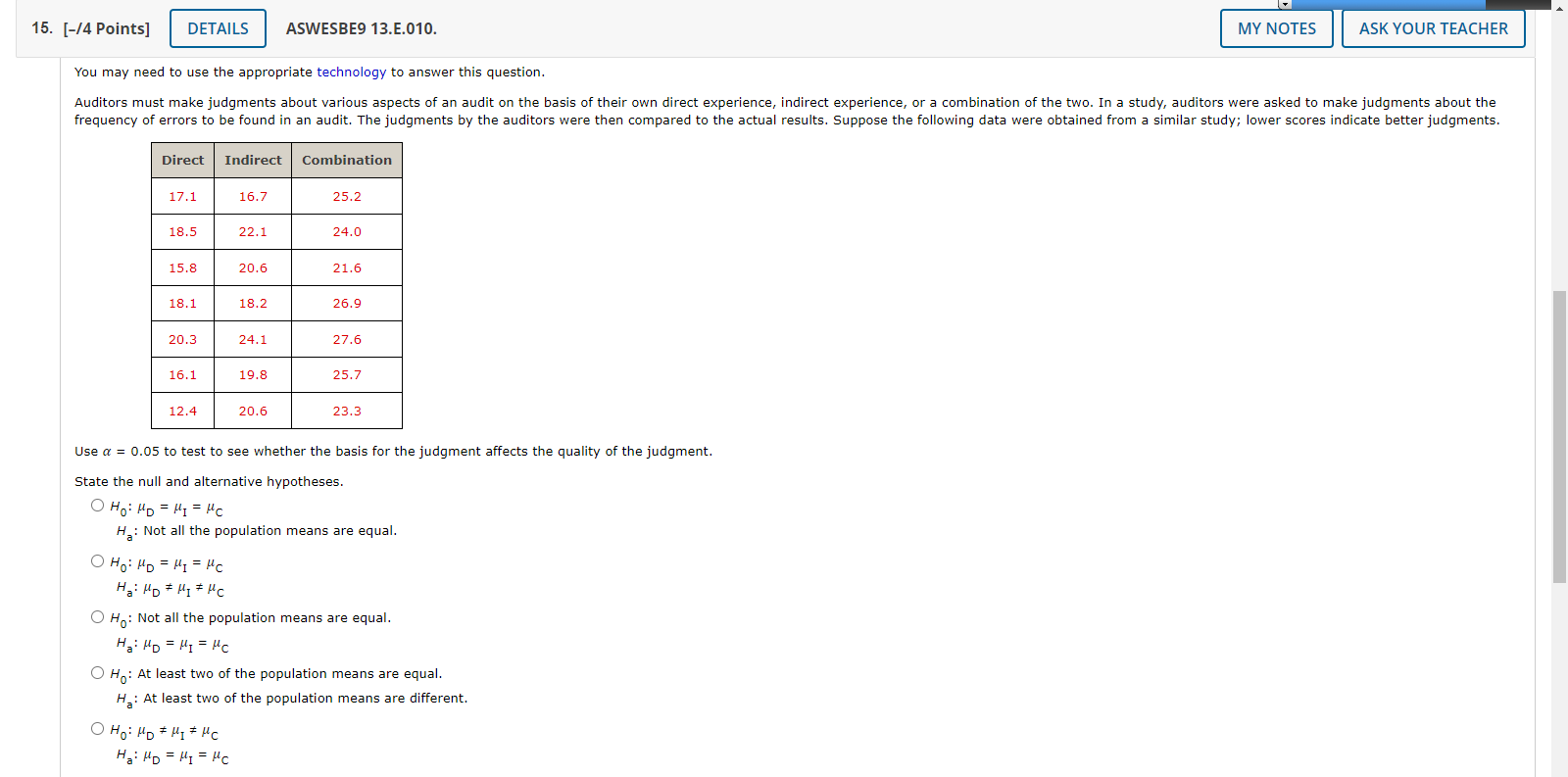 15. [-14 Points] DETAILS ASWESBE9 13.E.010. MY