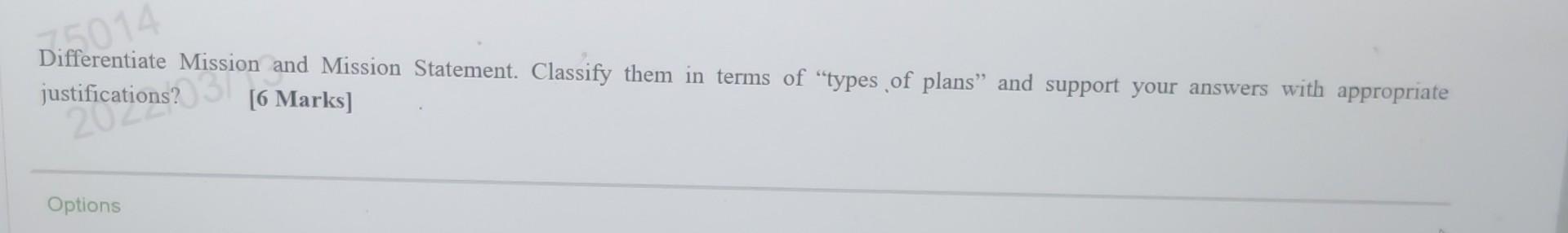 Diffo 14 justifications Differentiate Mission and
